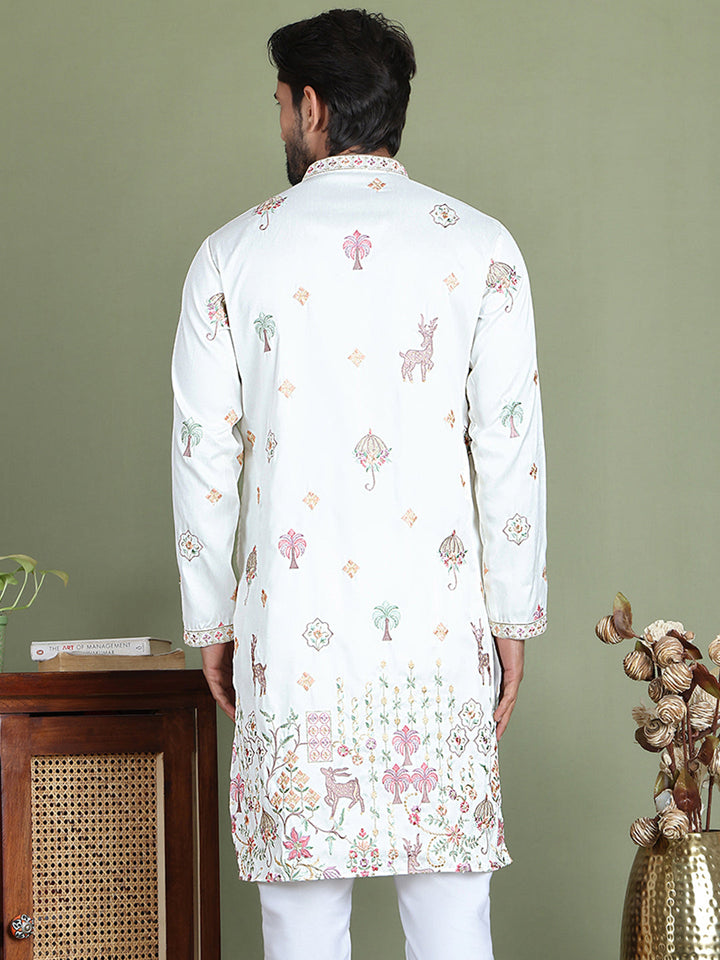 Floral Embroidered And Sequins Kurtas