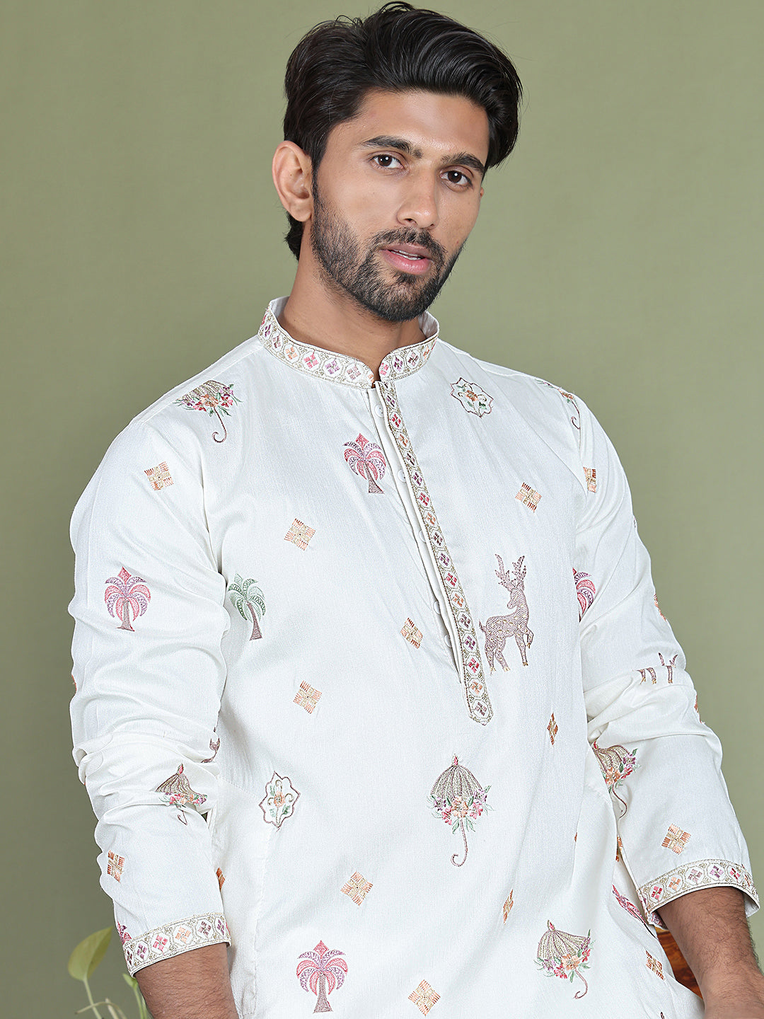 Floral Embroidered And Sequins Kurtas