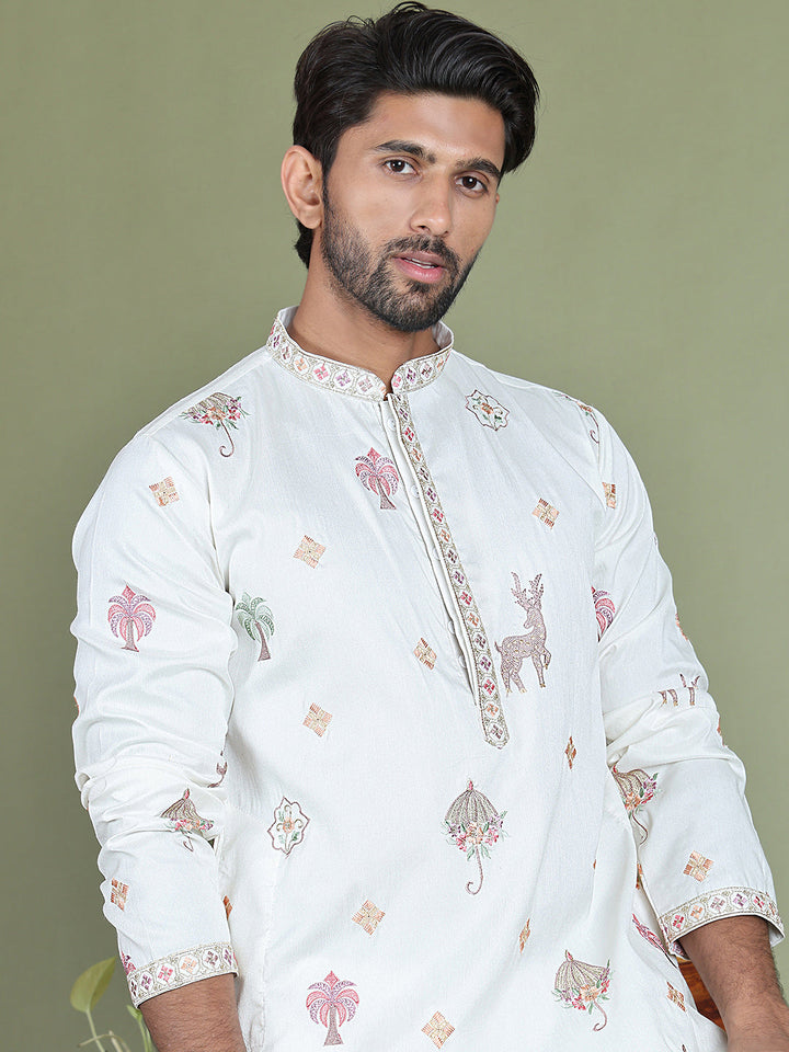 Floral Embroidered And Sequins Kurtas