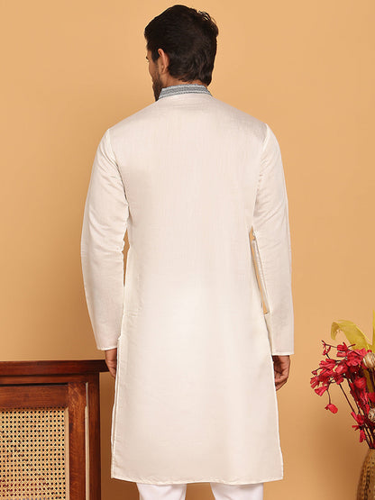 White Embroidered And Sequins Kurtas.
