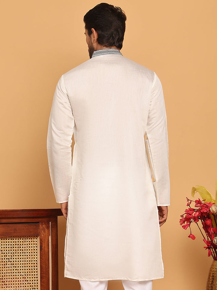 White Embroidered And Sequins Kurtas.