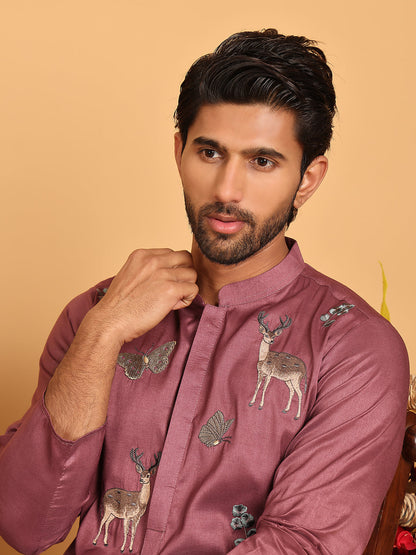 Embroidered Straight Kurtas For Men