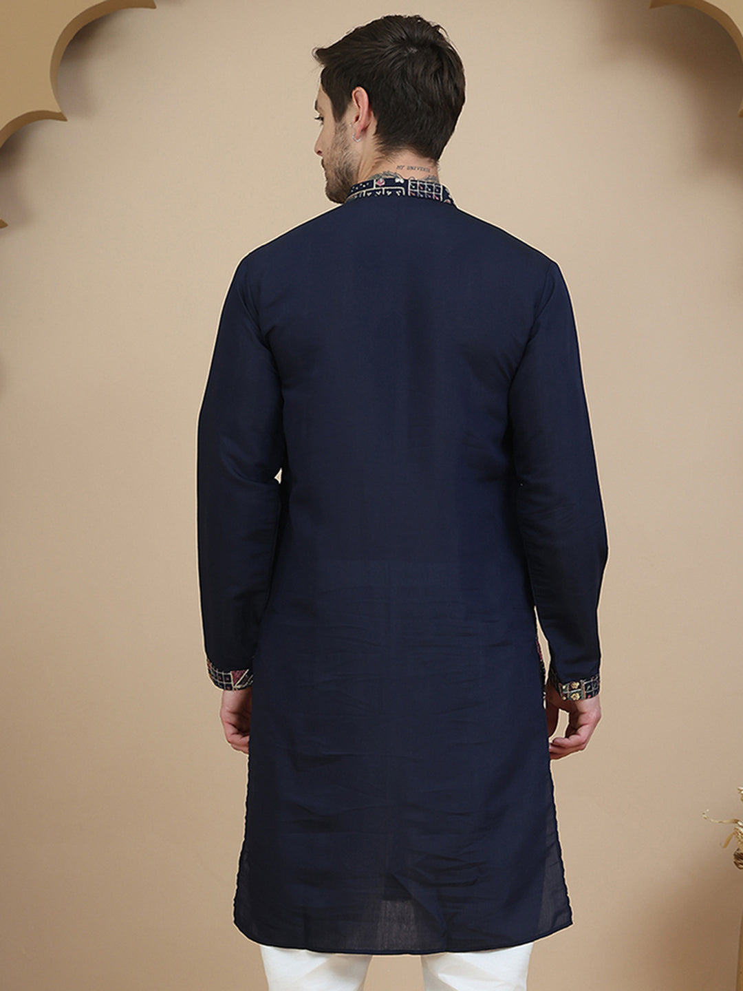 Embroidered Straight Kurtas For Men
