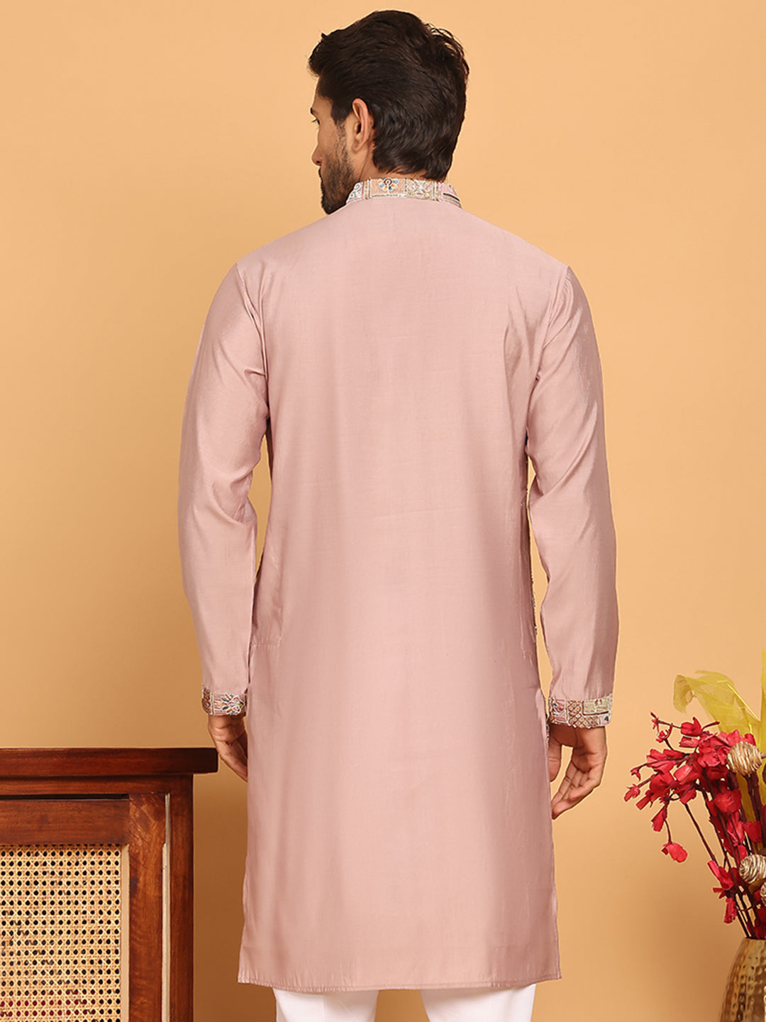 Embroidered Straight Kurtas For Men