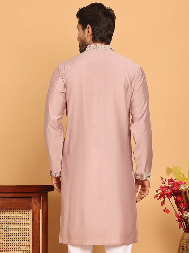 Embroidered Straight Kurtas For Men