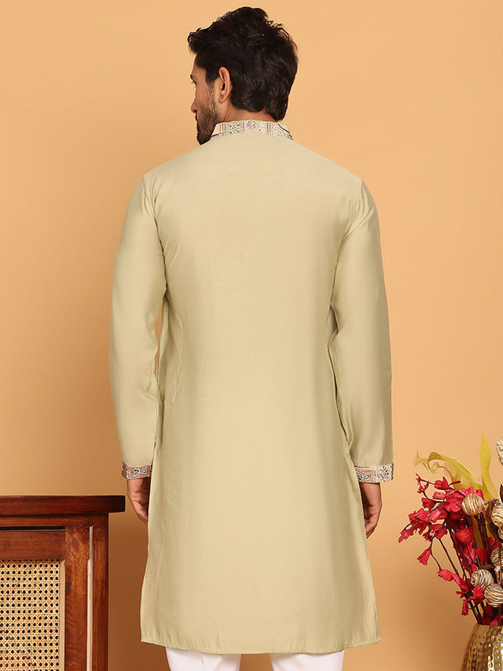 Embroidered Straight Kurtas For Men