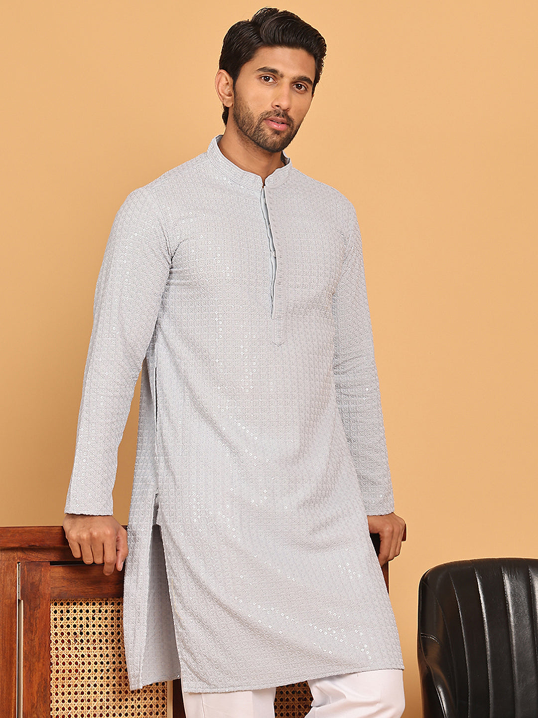 Embroidered &amp; Sequence Kurtas For Men