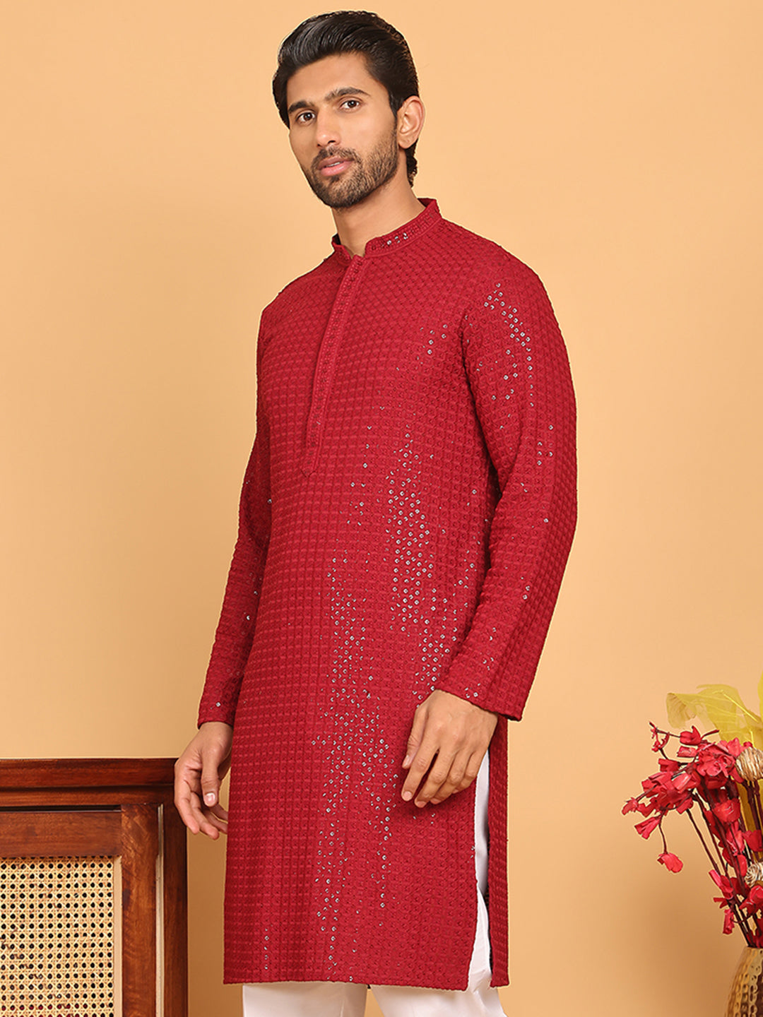 Embroidered & Sequence Kurtas For Men