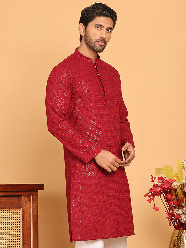 Embroidered &amp; Sequence Kurtas For Men