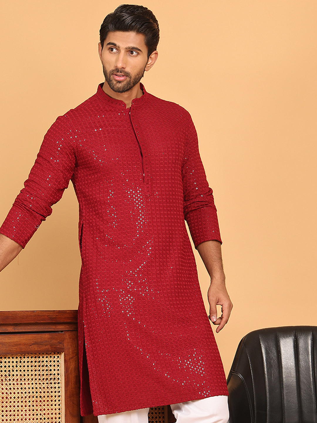 Embroidered &amp; Sequence Kurtas For Men