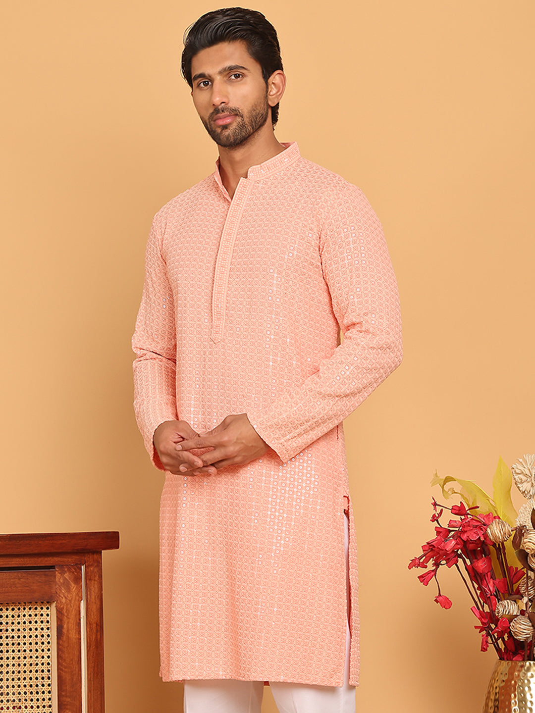 Embroidered & Sequence Kurtas For Men