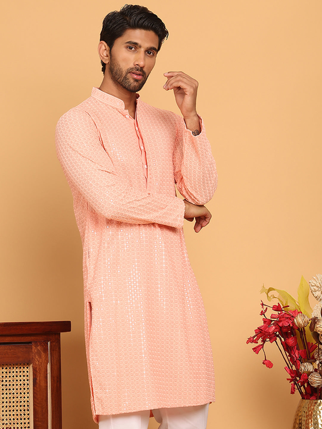 Embroidered & Sequence Kurtas For Men