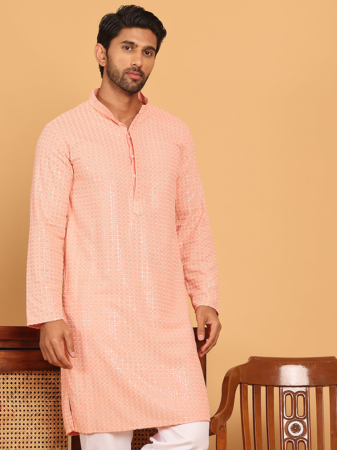 Embroidered & Sequence Kurtas For Men