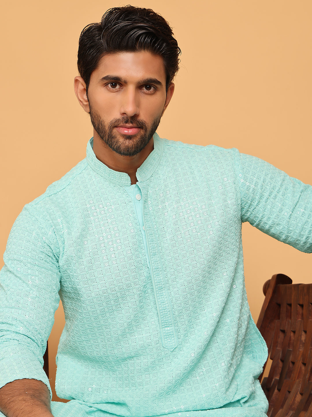 Embroidered & Sequence Kurtas For Men