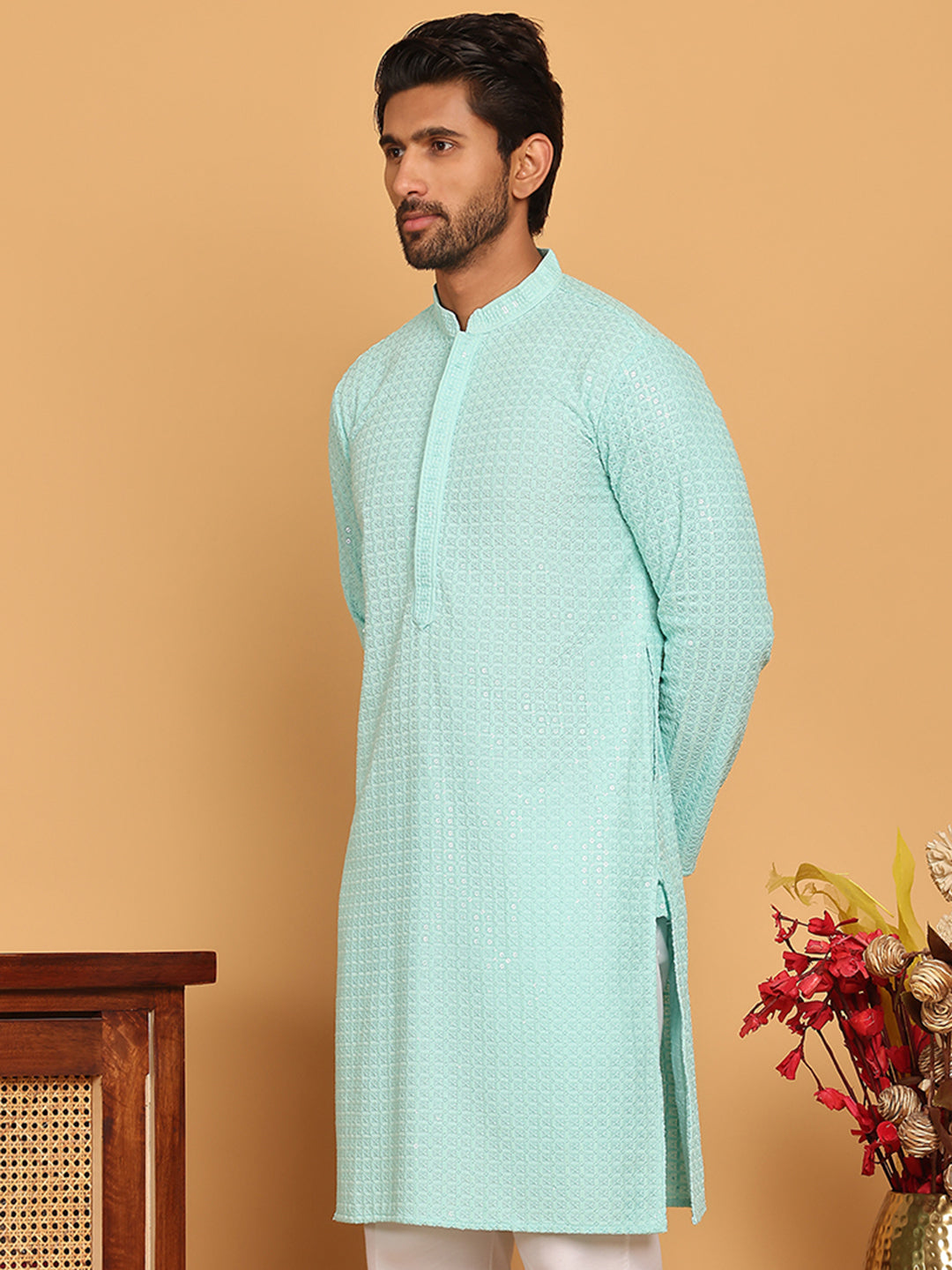 Embroidered &amp; Sequence Kurtas For Men