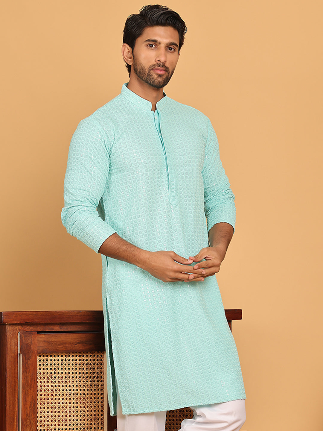 Embroidered & Sequence Kurtas For Men