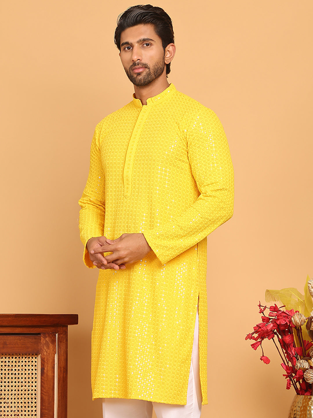 Embroidered & Sequence Kurtas For Men
