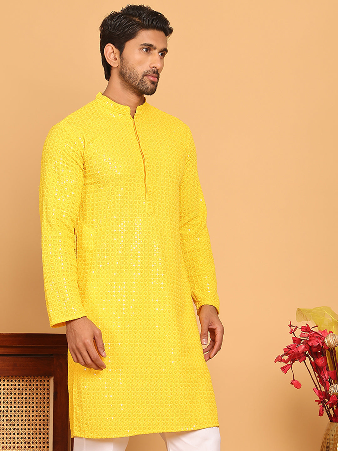 Embroidered &amp; Sequence Kurtas For Men