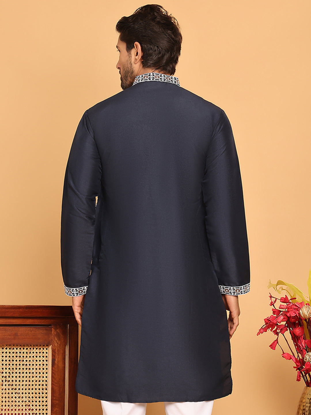Embroidered Straight Kurtas For Men