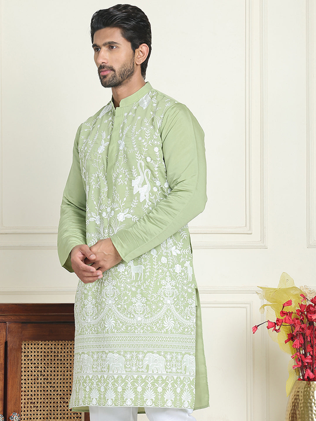Embroidered Straight Kurtas.
