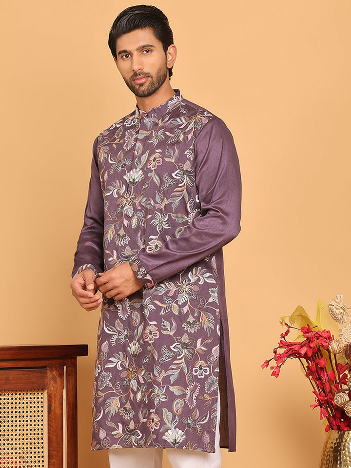 Embroidered Straight Kurtas  For Men