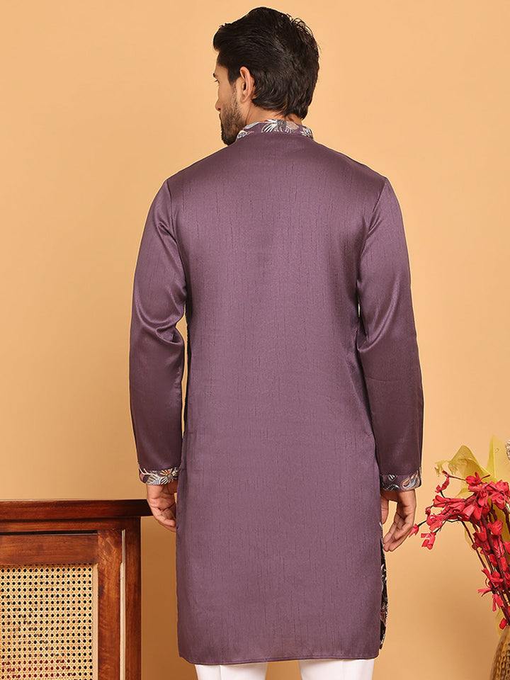 Embroidered Straight Kurtas  For Men
