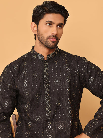Men'S Sequins Embroidered Kurtas.