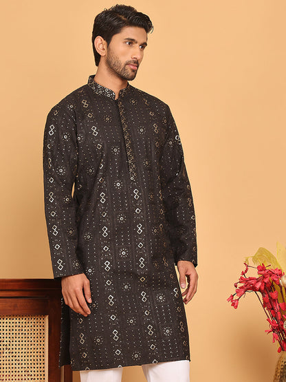 Men'S Sequins Embroidered Kurtas.