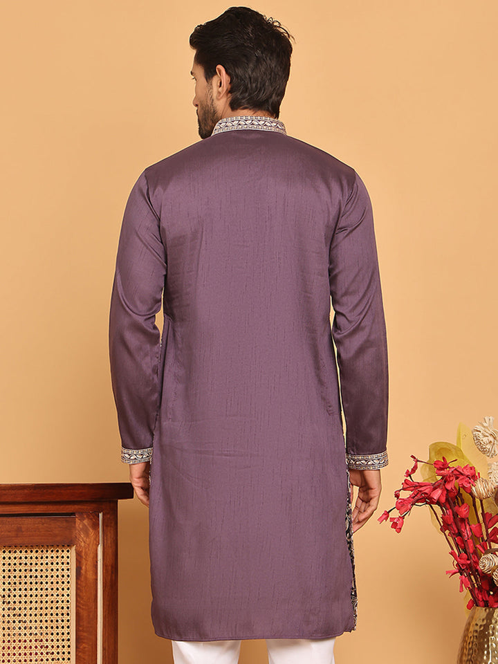 Embroidered Straight Kurtas For Men