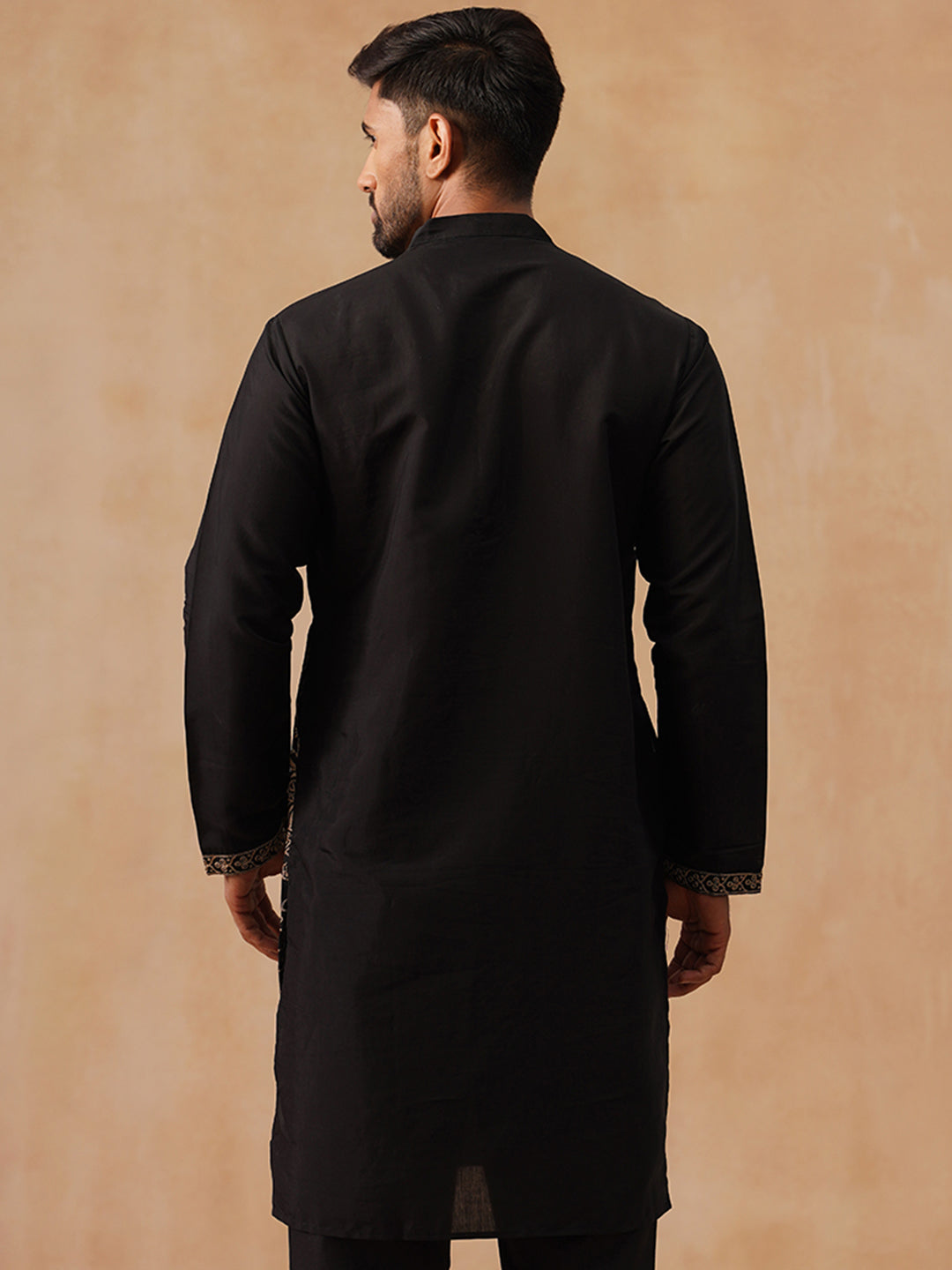 Silk Blend Embroidered Kurta