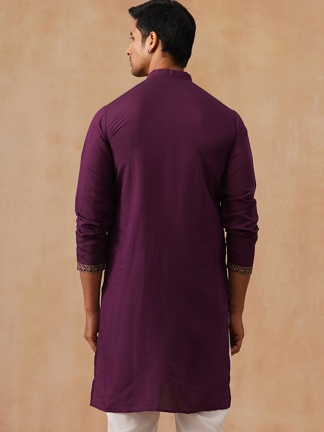 Silk Blend Embroidered Kurta