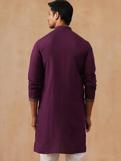 Silk Blend Embroidered Kurta