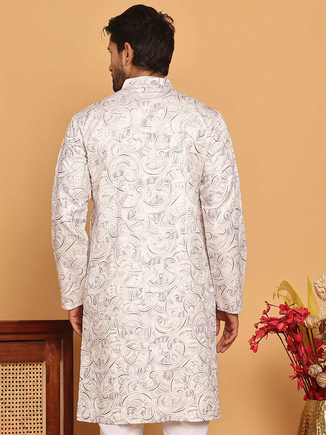 Embroidered &amp; Sequins Straight Kurtas