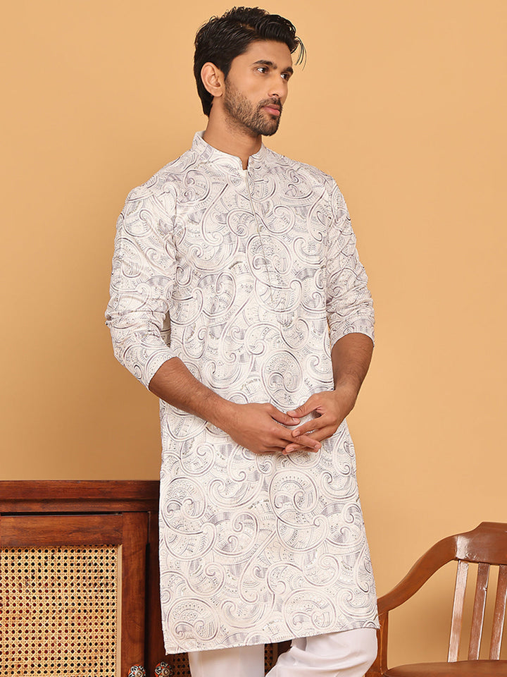 Embroidered &amp; Sequins Straight Kurtas