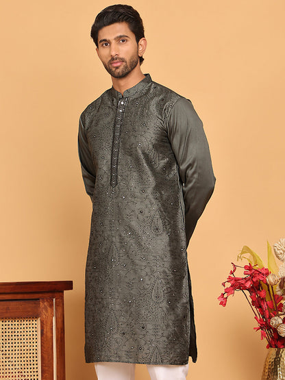 Embroidered & Sequins Straight Kurtas