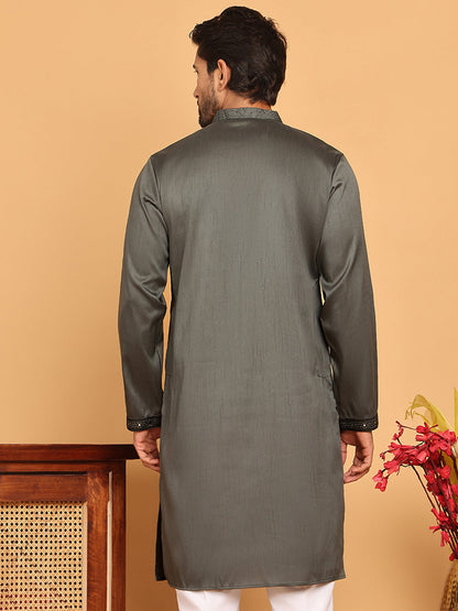 Embroidered & Sequins Straight Kurtas