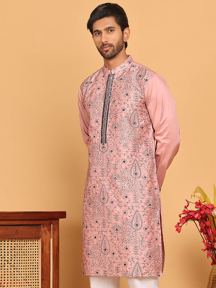Embroidered &amp; Sequins Straight Kurtas