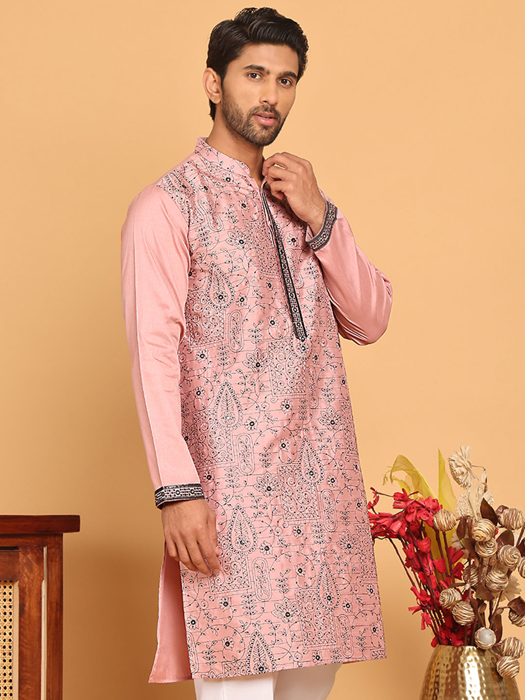 Embroidered & Sequins Straight Kurtas