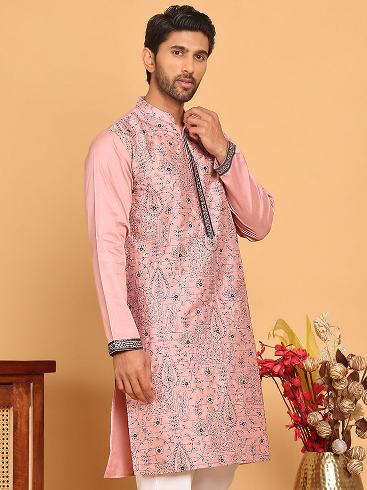 Embroidered &amp; Sequins Straight Kurtas