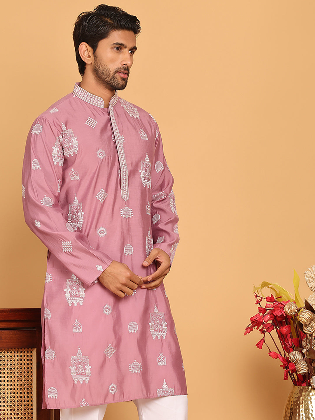 Embroidered Silk Blend Kurtas