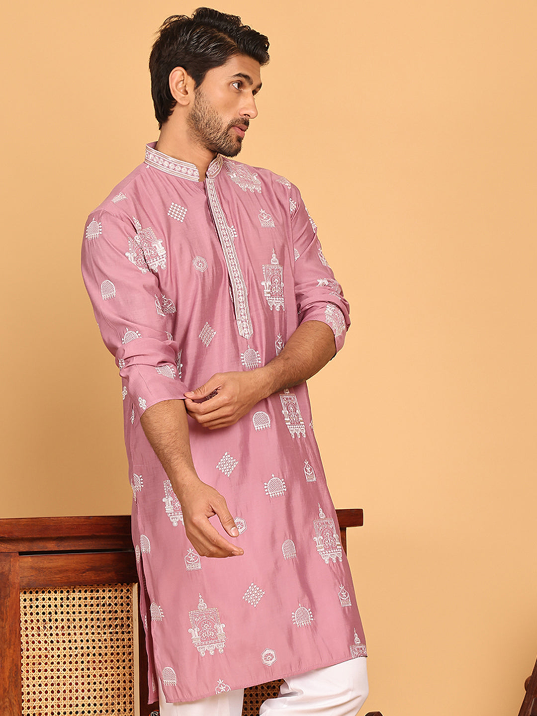 Embroidered Silk Blend Kurtas