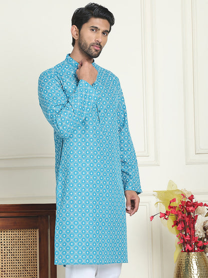 Men'S Geometric Printed Kurtas.