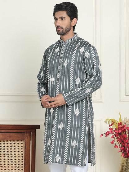 Embroidery And Mirror Work Straight Kurtas.