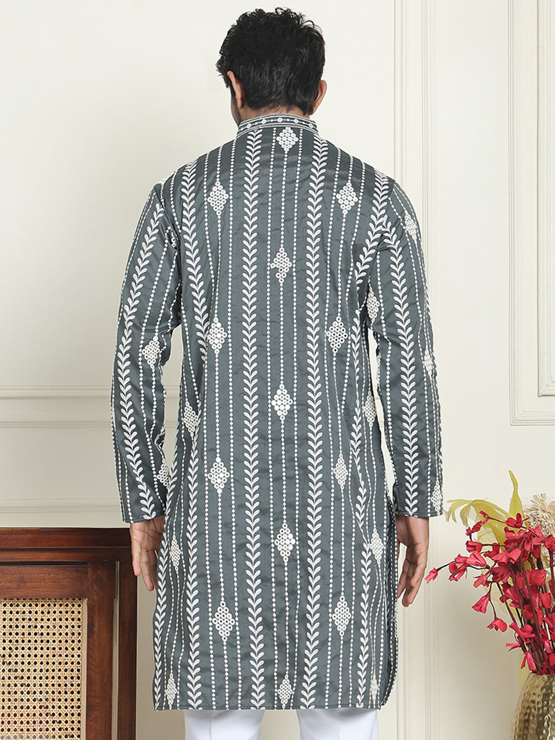 Embroidery And Mirror Work Straight Kurtas.