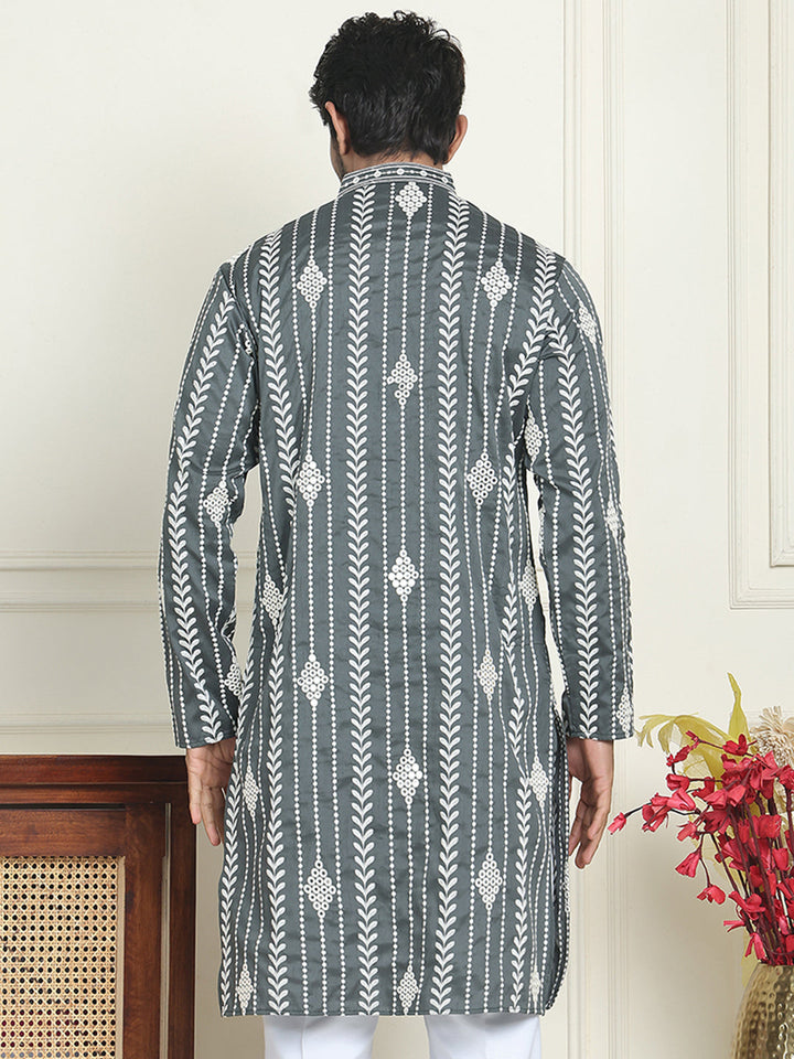 Embroidery And Mirror Work Straight Kurtas.