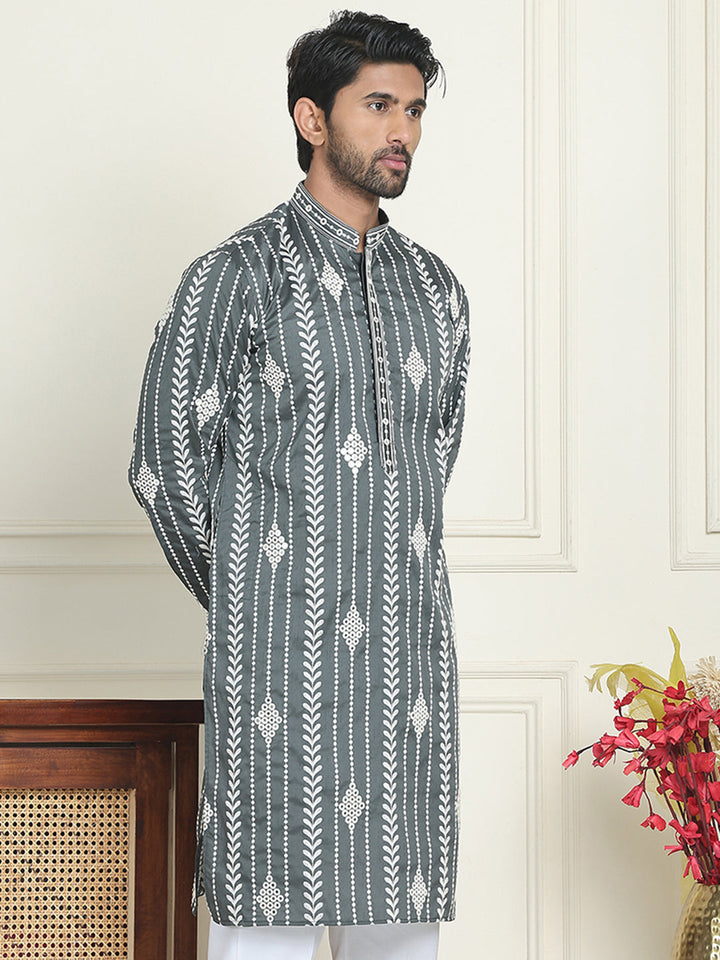 Embroidery And Mirror Work Straight Kurtas.