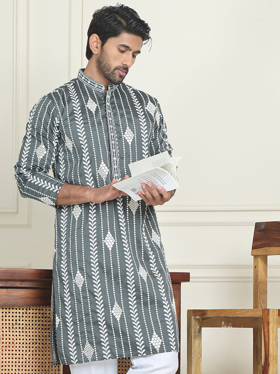 Embroidery And Mirror Work Straight Kurtas.