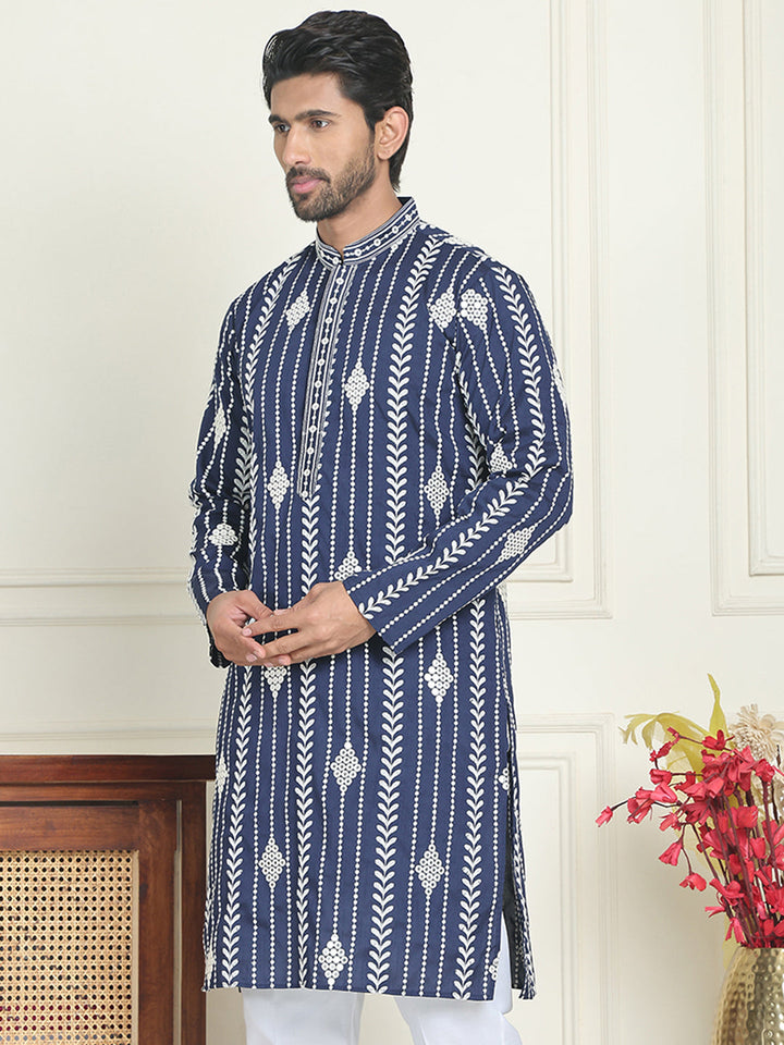 Embroidery And Mirror Work Straight Kurtas.