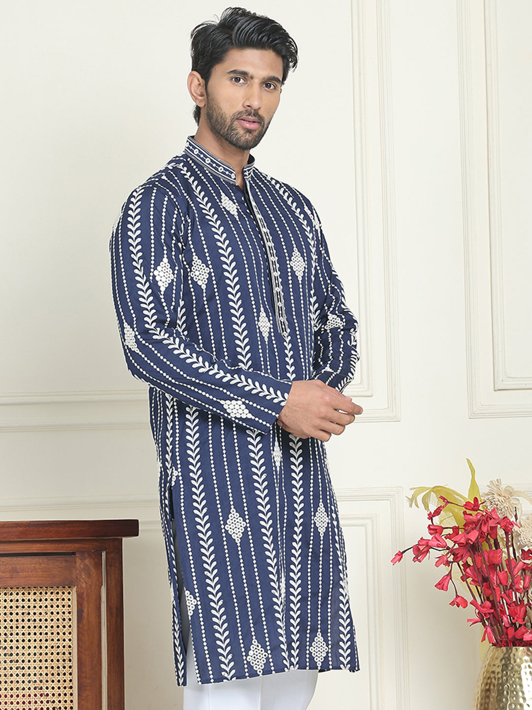 Embroidery And Mirror Work Straight Kurtas.