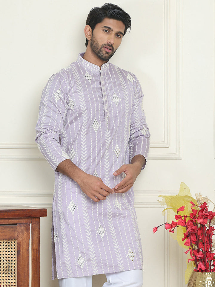 Embroidery And Mirror Work Straight Kurtas.